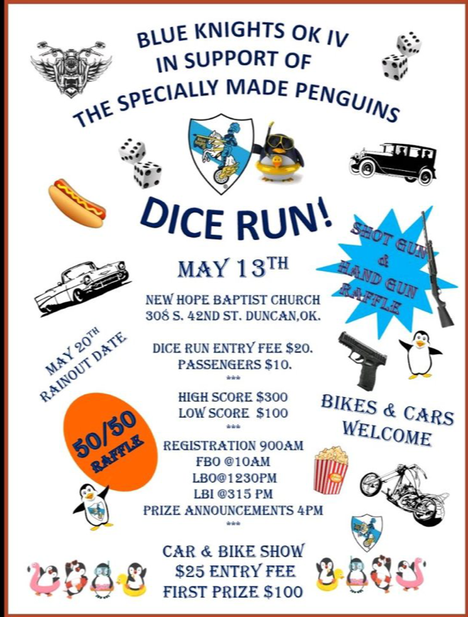 Dice Run Fundraiser Duncan Convention & Visitor's Bureau